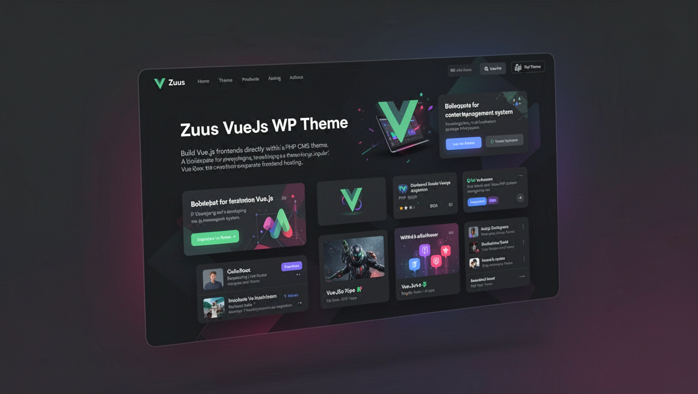 Preview of Zuus VueJS WP Theme