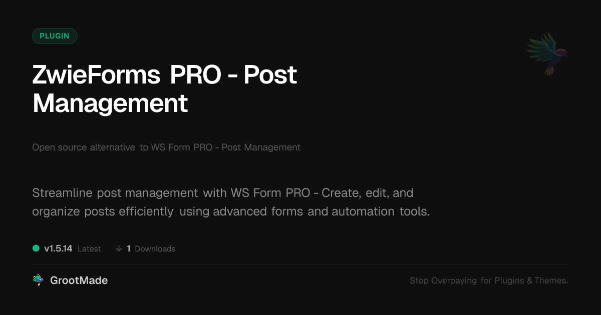 Preview of ZwieForms PRO - Post Management