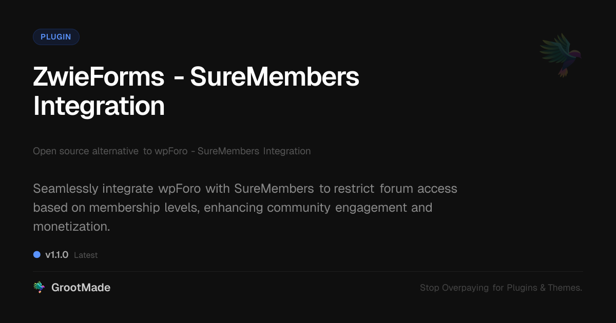 Preview of ZwieForms - SureMembers Integration