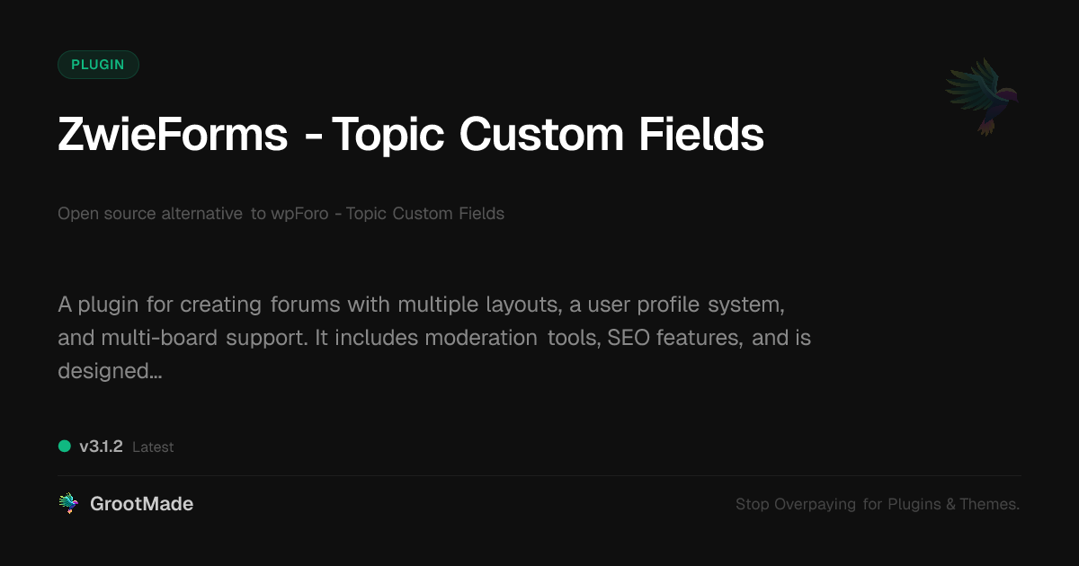 Preview of ZwieForms - Topic Custom Fields
