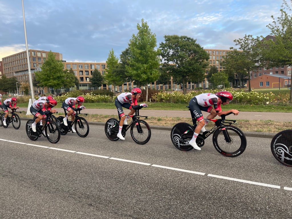 UAE Team Emirates Racing in Time Trial Formation
