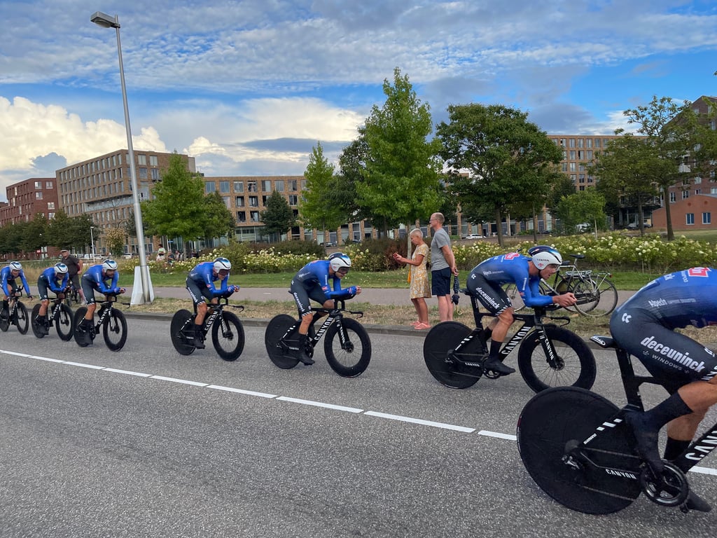 Deceuninck–Quick-Step Cyclists in Coordinated Time Trial