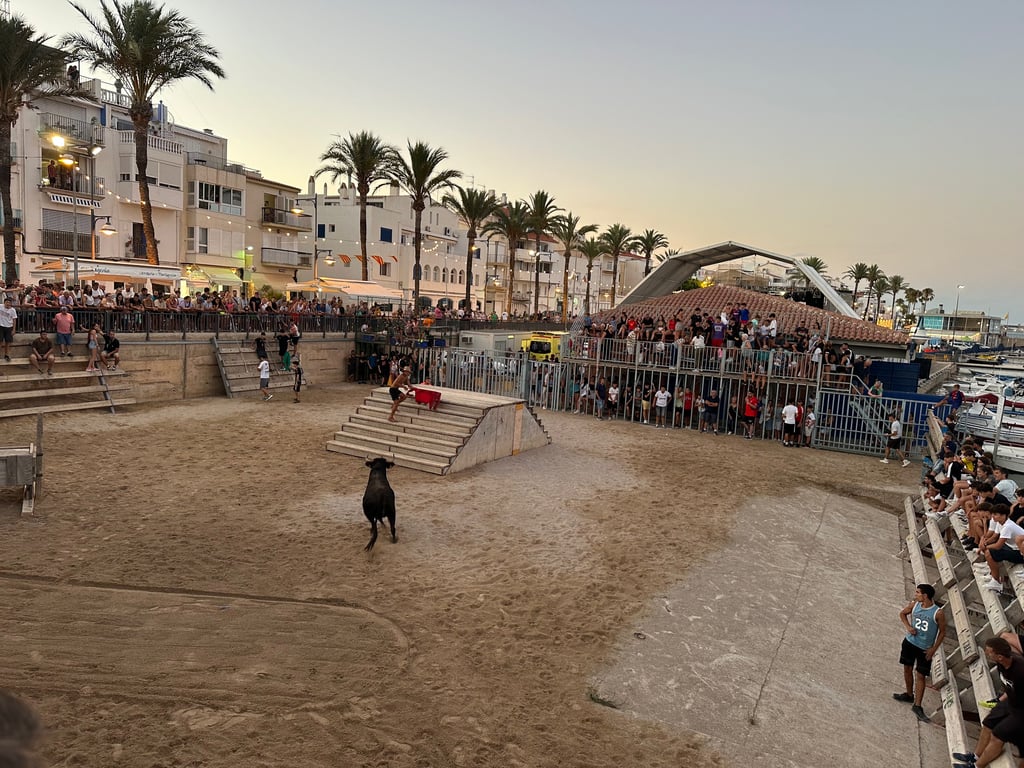 Bullring by the Sea During Spanish Summer Festival