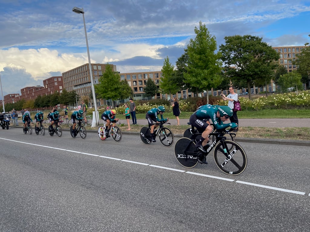 Cycling Team in Synchronised Time Trial Effort