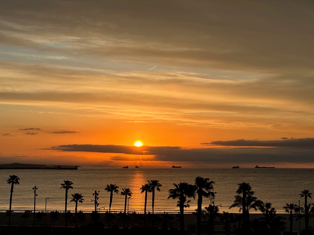 Golden Sunset Over the Mediterranean Sea