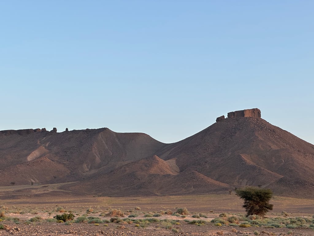 Ancient Fortress Ruins atop Desert Hill