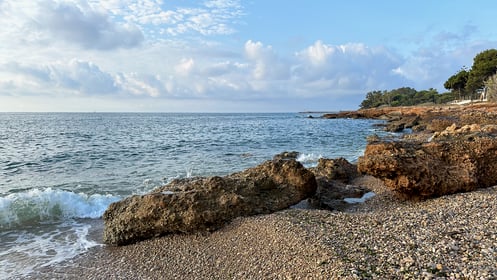 Rocky Coastline with Crashing Waves