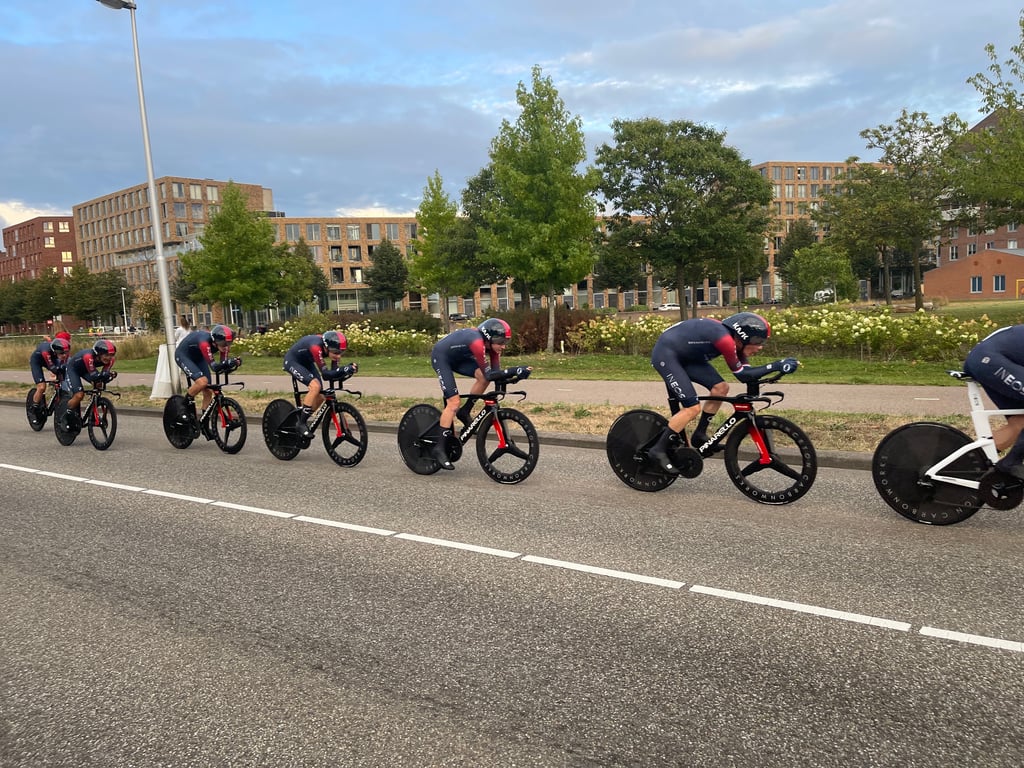 INEOS Grenadiers in Full Speed Time Trial Formation