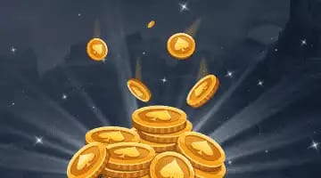 Coins Game Drops&Wins Tournament: pile of golden coins falling from above on a dark background, illustrating random coin drops and instant casino rewards.