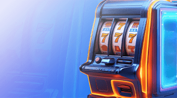 Unlim Casino Exclusive slots: modern slot machine with illuminated reels showing lucky sevens on a blue background, highlighting exclusive slot games and premium casino content.