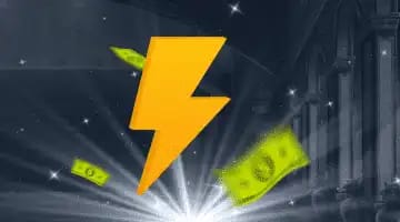 Coins Game Rakeback bonus: stylized dog character with golden coins on a dark background, illustrating rakeback rewards and cashback style casino bonuses.