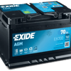 EXIDE Start & Stop AGM EK700 70AH 760A