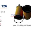 Filtre à Huile AUDI VW WY126 MISFAT L186