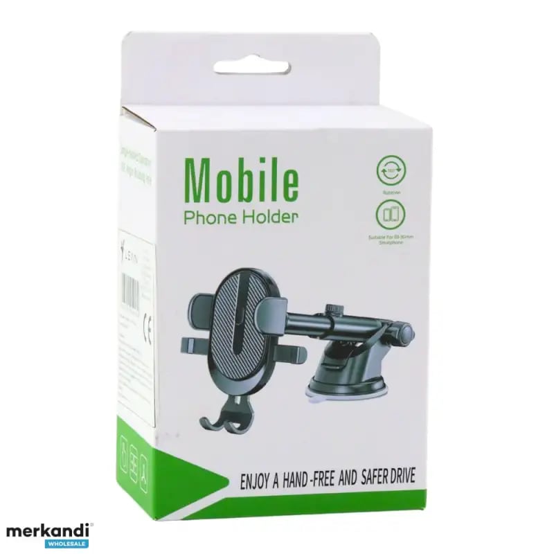 Support Téléphone Voiture à Ventouse - Design Télescopique, Fixation Tableau De Bord - Neuf