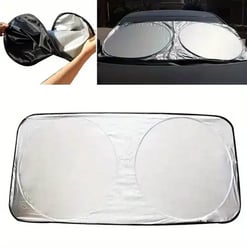 Pare-soleil de pare-brise avant pour voiture, pliable, argenté et réfléchissant