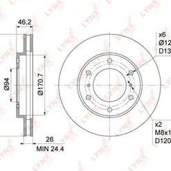 disque de frein avant mitsubishi