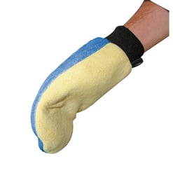 Gant-éponge en microfibre et peau de chamois naturelle