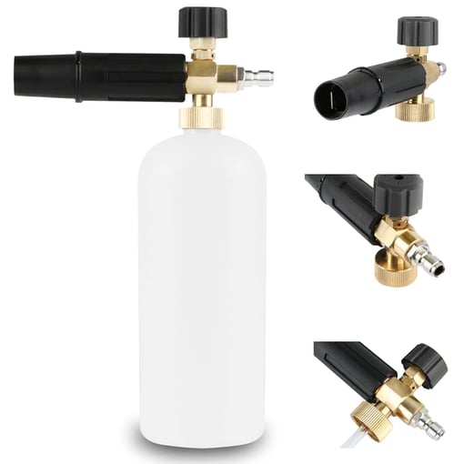Tool Daily Canon à Mousse Réglable Lance à Mousse avec Raccords Rapides M22 et 1/4 de Pouce, Buse Orifice Additionnelle 1.1mm, 1.5 Litre