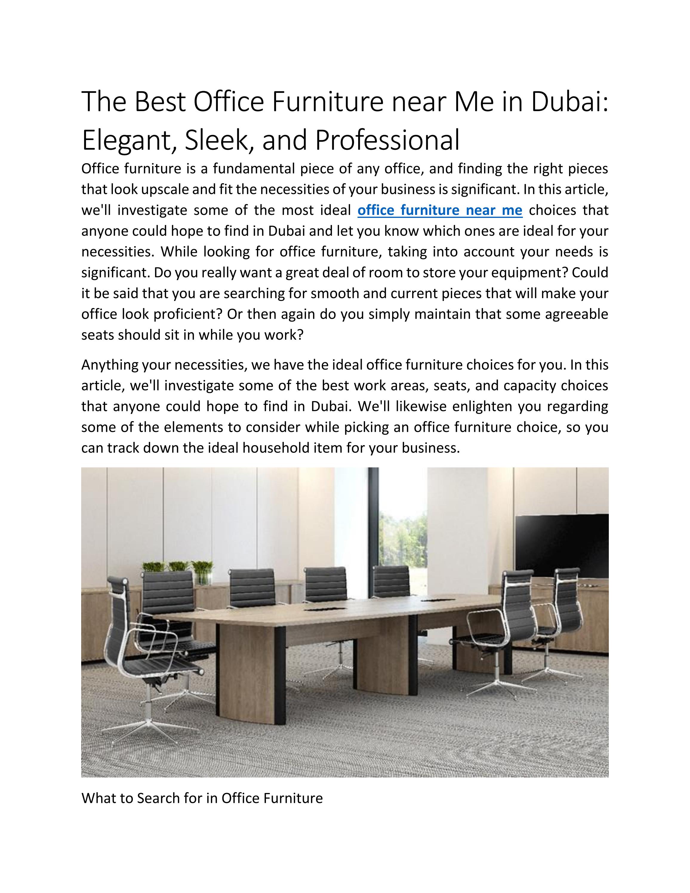 best office furniture in dubai