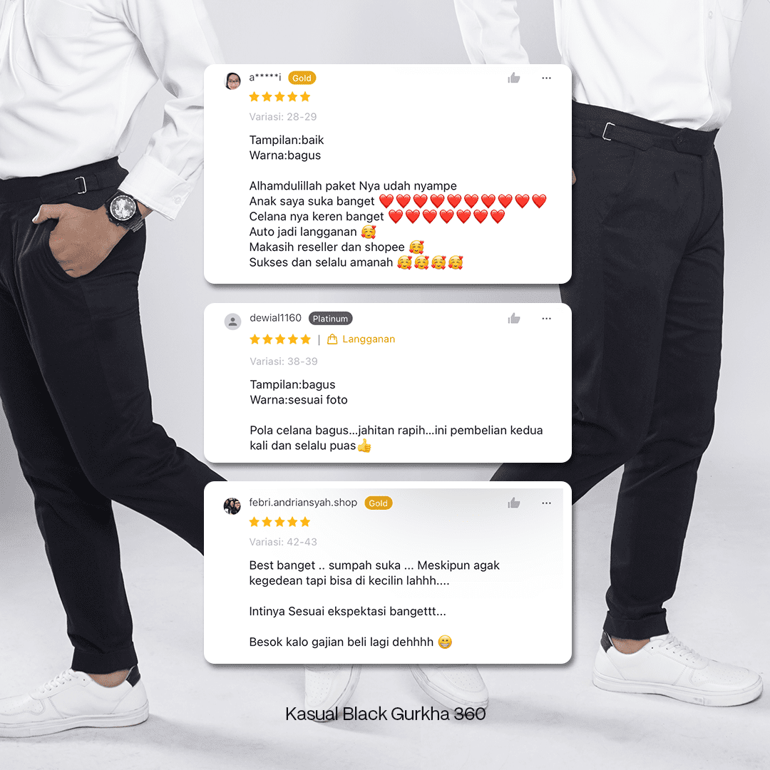 Kasual Celana Gurkha 360 Black 2