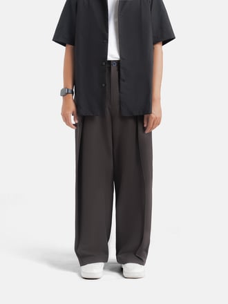 Black Brown City Loose Wide Pant