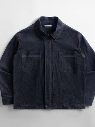 Dark Blue Slub Work Denim Jacket