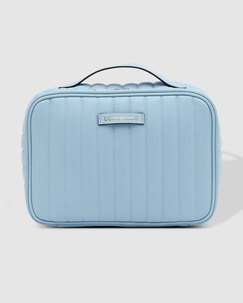 Maggie Hanging Toiletry Case Recycled Chambray