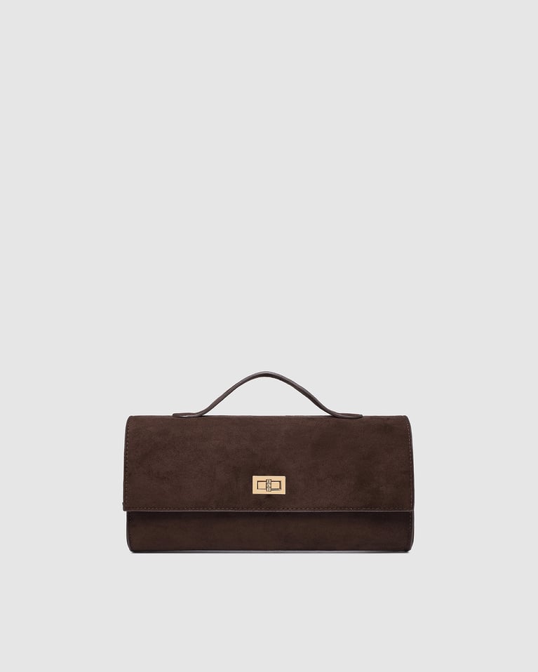 Louenhide Delaney Clutch Crossbody  Suede Chocolate