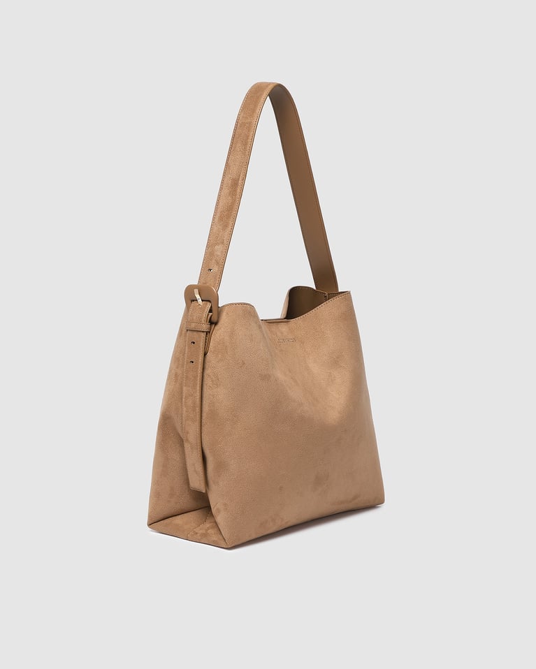 Louenhide Peyton Shoulder Bag  Suede Honey