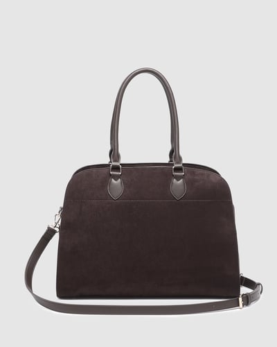 Blaire Suede Tote Bag  - Chocolate