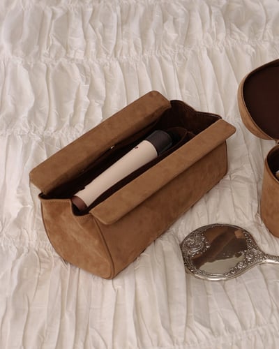Margot Hair Tool Travel Case - Suedette Honey - Lifestyle