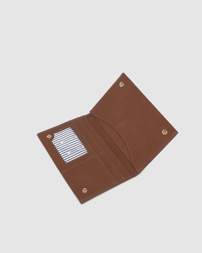 Louenhide Venice Passport Holder Saddle Cognac