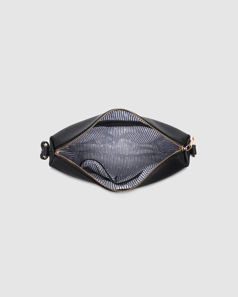 Louenhide Daisy Stripe Crossbody Bag Black