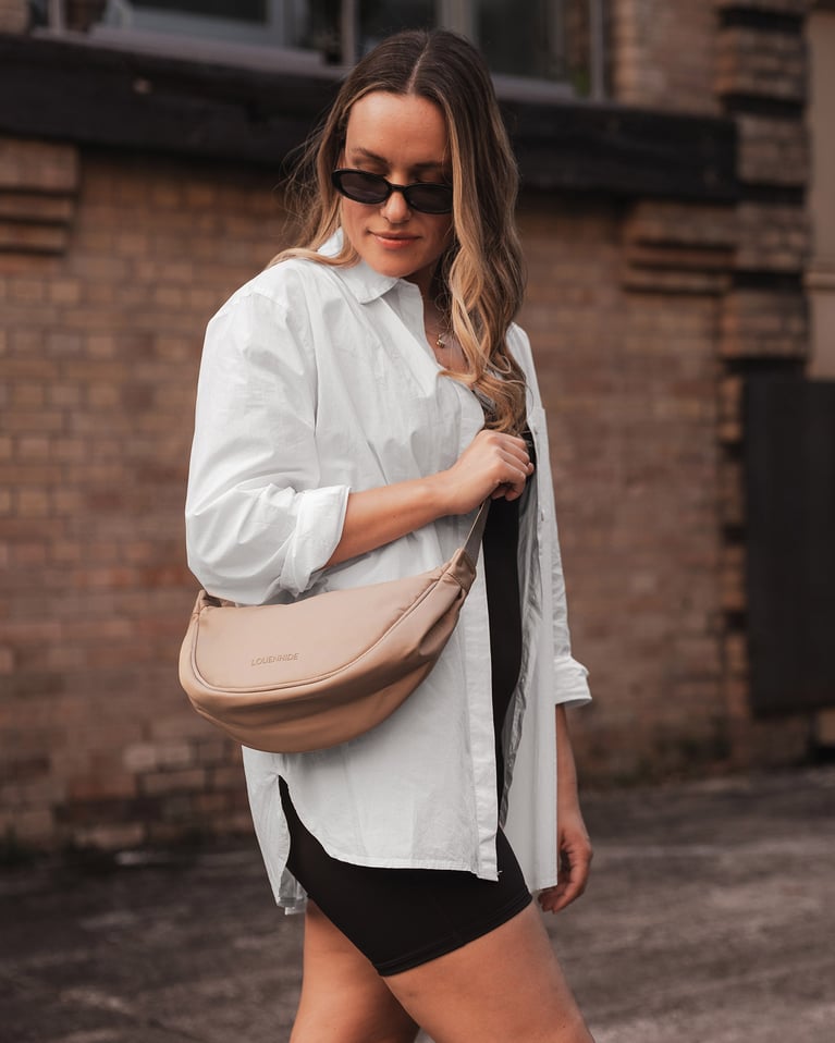 Louenhide Sylvia Nylon Sling Bag Beige