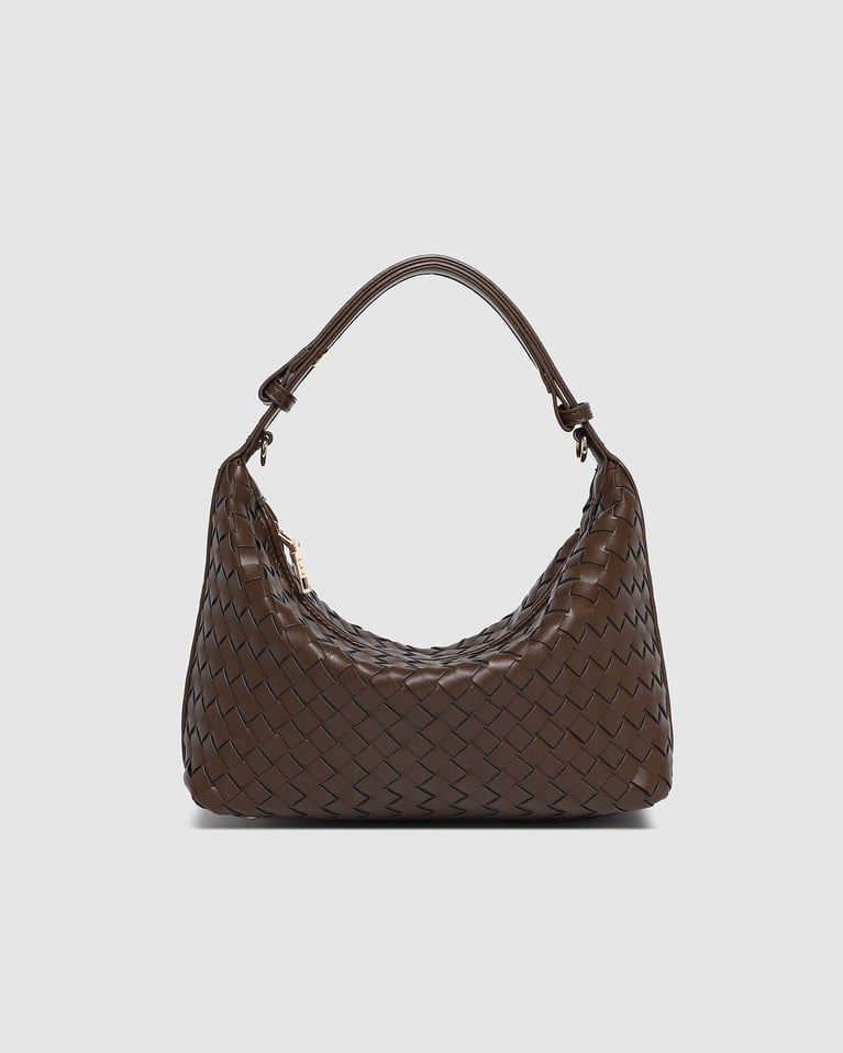 Louenhide Madeline Shoulder Bag Woven Chocolate