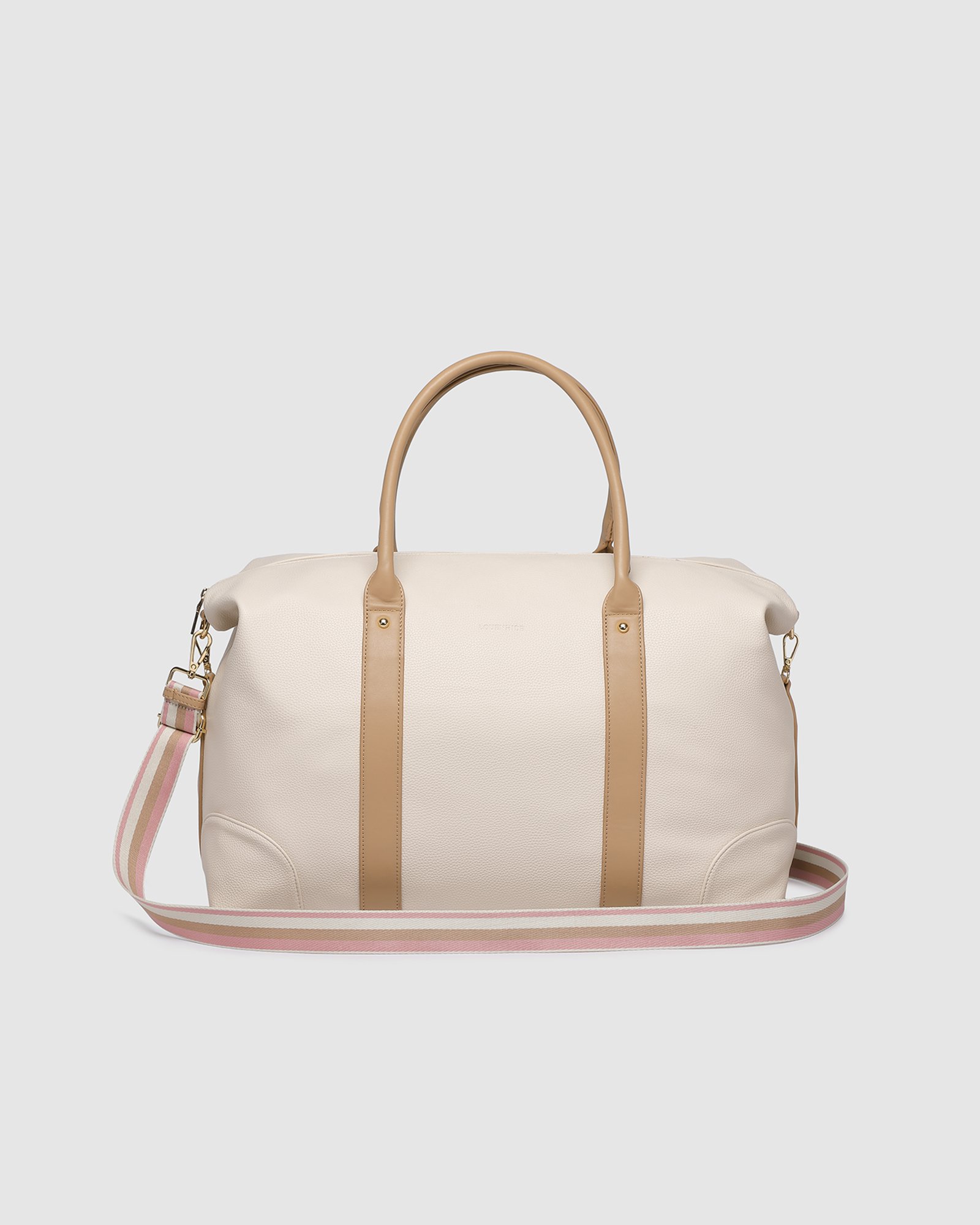 Alexis Stripe Weekender Travel Bag Vanilla