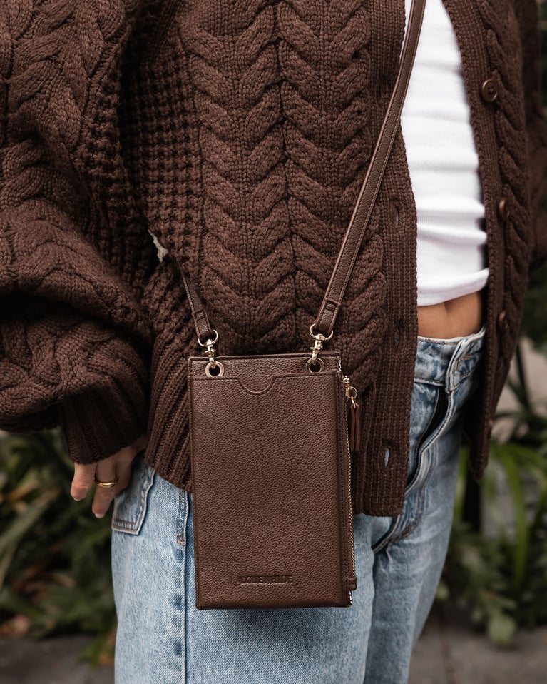 Louenhide Suki RFID Phone Bag Chocolate