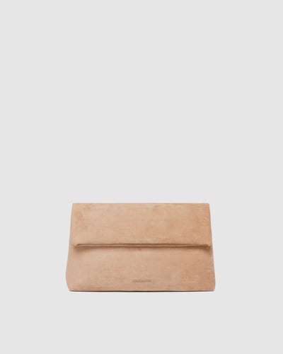 Luka Suede Clutch Crossbody  - Blonde - Lifestyle