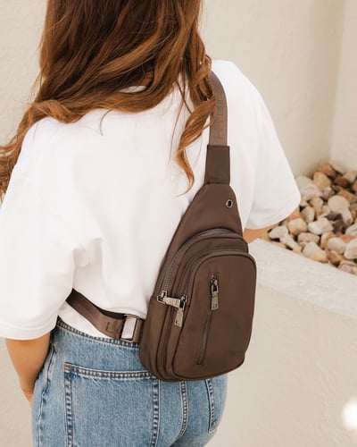 Boyd Nylon Sling Bag - Chocolate - Lifestyle