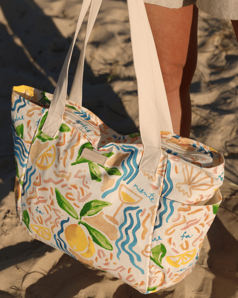 Louenhide Charlotte Canvas Tote Bag Lemon Print