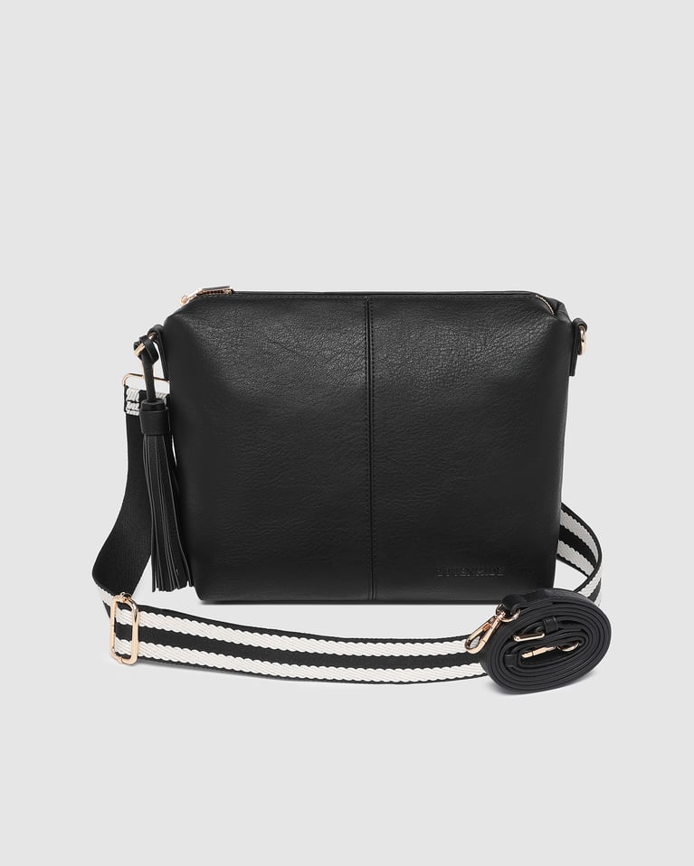 Louenhide Daisy Stripe Crossbody Bag Black