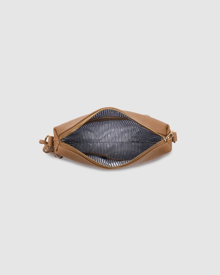 Louenhide Kasey Stripe Crossbody Bag Camel