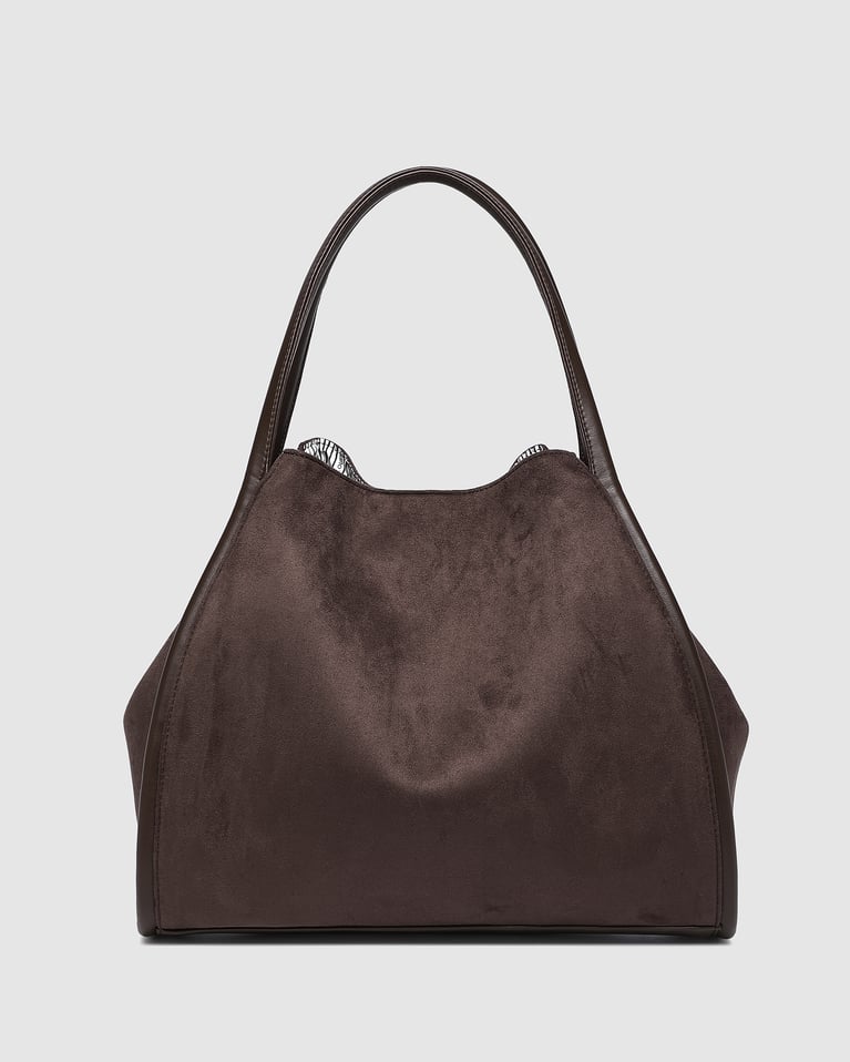 Louenhide Sutton Shoulder Bag Suede Chocolate