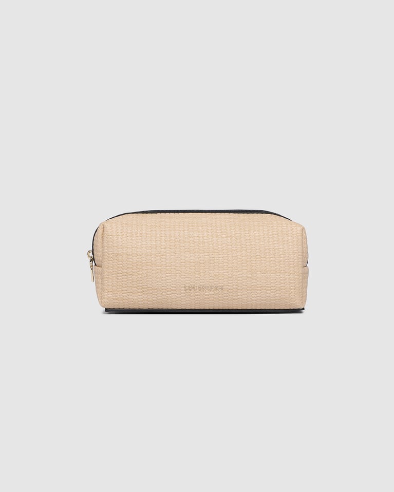 Louenhide Brianna Makeup Bag with Brush Set Natural Black