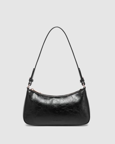 Jacqueline Shoulder Bag - Black Patent - Lifestyle