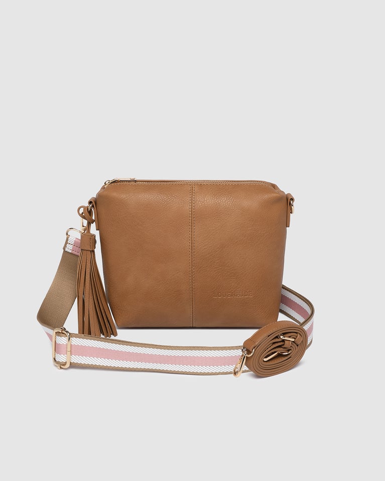 Louenhide Kasey Stripe Crossbody Bag Camel