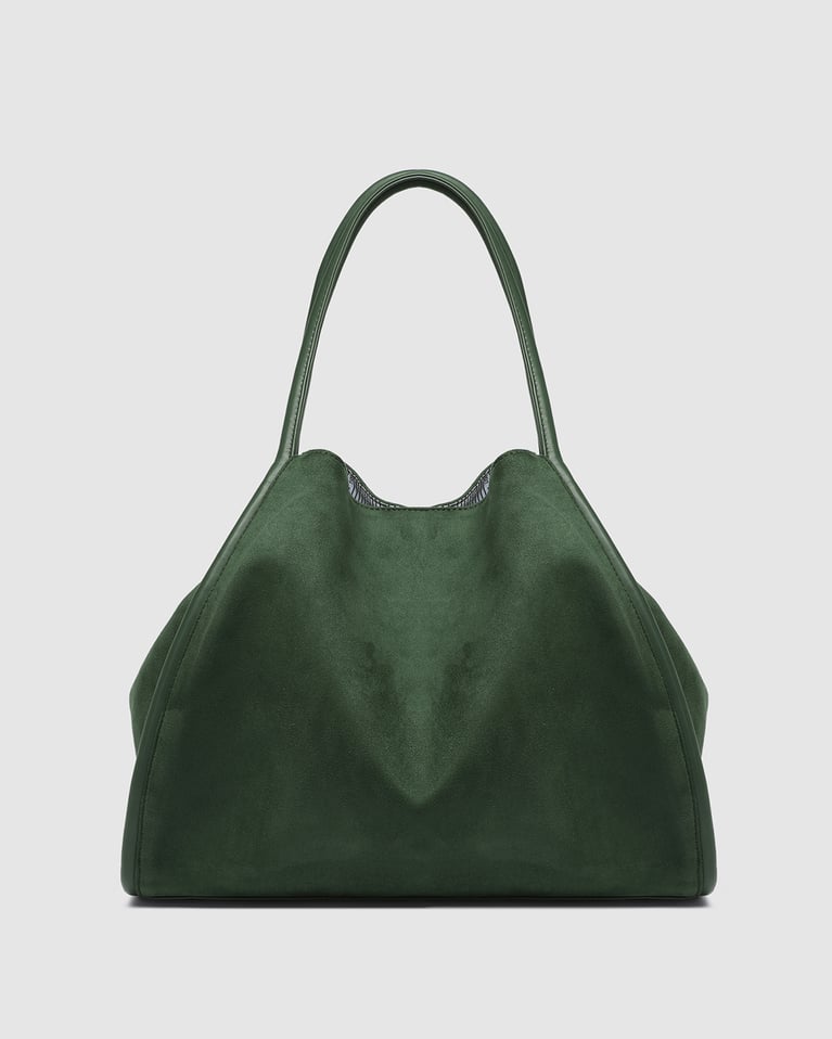 Louenhide Sutton Shoulder Bag Suede Forest Green