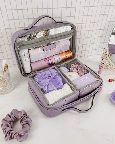 Georgie Toiletry Case - Lilac - Lifestyle