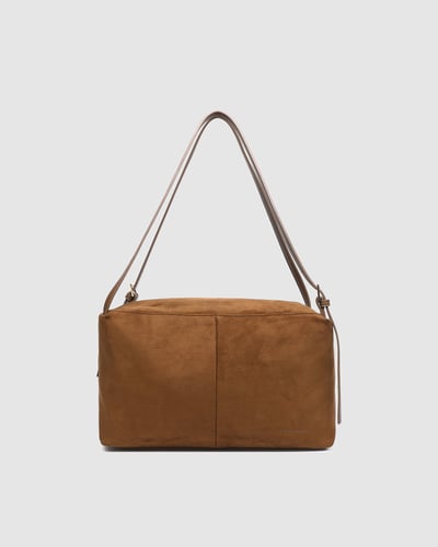 Marissa Suede Shoulder Bag  - Cognac