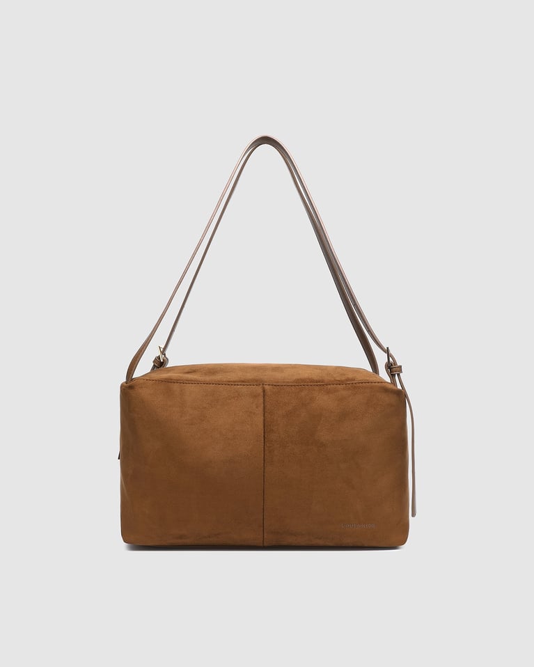 Louenhide Marissa Suede Shoulder Bag  Cognac